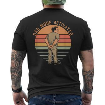 Vintage Retro Dad Mode Activated Quote Father's Day Men's T-shirt Back Print - Seseable