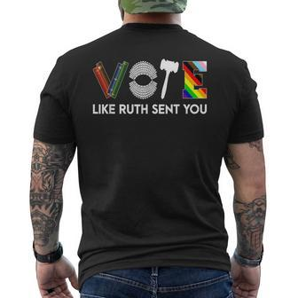 Vote Like Ruth Sent You Gavel Feminists Lgbt Pride Men's T-shirt Back Print | Mazezy CA
