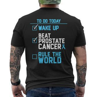 Wake Up Beat Prostate Cancer Rule The World Men's T-shirt Back Print - Monsterry UK