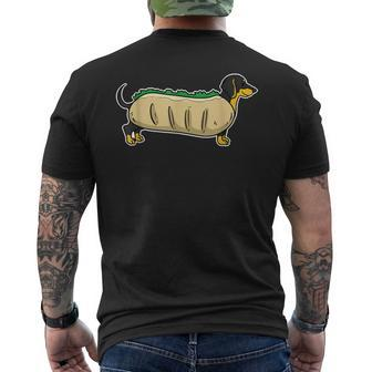 Weiner Dog Dachshund Hot-Dog Men's T-shirt Back Print - Monsterry