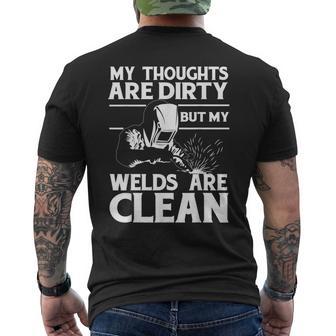 Welding s For Dad Weld Workers Blacksmith Men's T-shirt Back Print - Monsterry