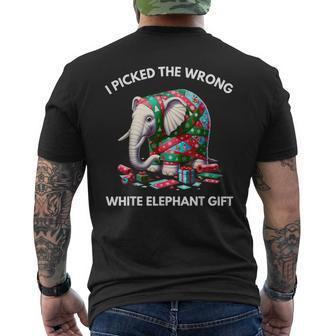 White Elephant Wrapped Elephant Dumb Men's T-shirt Back Print - Seseable