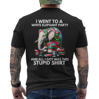 White Elephant Wrapped Elephant Dumb Men's T-shirt Back Print | Mazezy