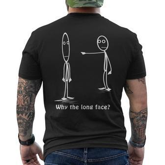 Why The Long Face Stickman Costume Stick Figure Men's T-shirt Back Print - Monsterry AU