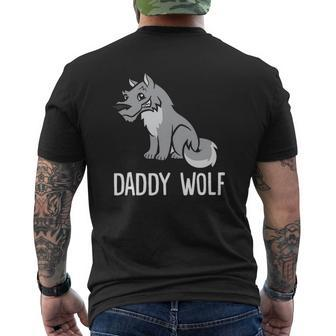 Wolf Lover Daddy Wolf Mens Back Print T-shirt | Mazezy