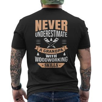 Woodworking Lover Grandpa Men's T-shirt Back Print | Mazezy