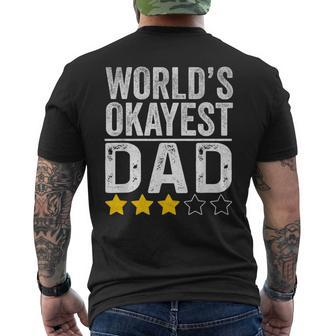 Worlds Okayest Dad Fathers Day For Men Men's T-shirt Back Print - Monsterry