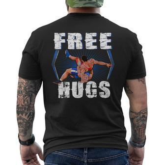 Wrestling Free Hugs Wrestling Vintage Men's T-shirt Back Print - Monsterry AU