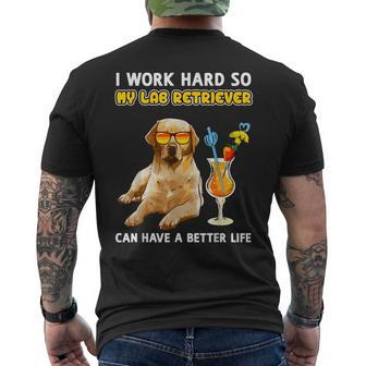Yellow Lab Labrador Retriever Lover Men's T-shirt Back Print - Monsterry DE