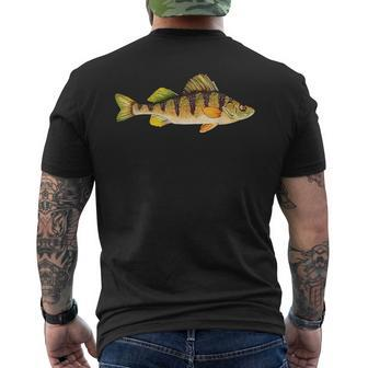 Yellow Perch Fishing Freshwater Fish Angler Men's T-shirt Back Print - Monsterry