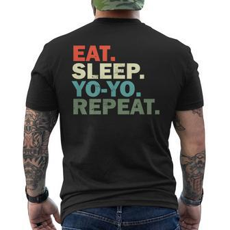 Yo-Yo Lover Eat Sleep Yo-Yo Repeat Men's T-shirt Back Print - Monsterry
