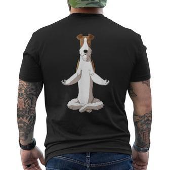 Yoga Dog Wire Fox Terrier Men's T-shirt Back Print - Monsterry DE