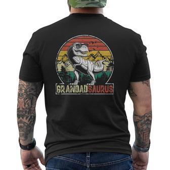 rex Dinosaur Grandadsaurus Matching Family Men Mens Back Print T-shirt | Mazezy