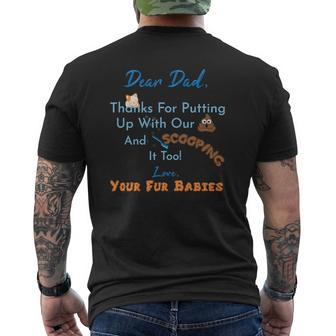 From Fur Babies For Father Father's Day Cat Dad Mens Back Print T-shirt | Mazezy