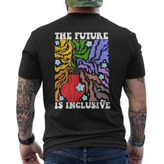 The Future Is Inclusive Lgbt Flag Human Rights Pride Month Men's T-shirt Back Print - Monsterry DE