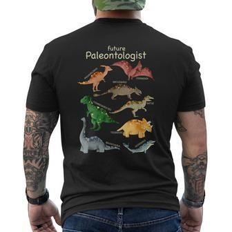 Future Paleontologist Favorite Types Of Dinosaurs Men's T-shirt Back Print - Seseable