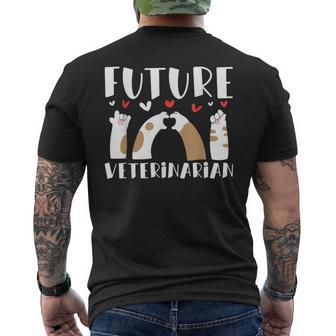 Future Veterinarian Animal Lover Vet Veterinary Technician Men's T-shirt Back Print - Monsterry