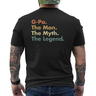 G-Pa The Man The Myth The Legend Dad Grandpa Mens Back Print T-shirt | Mazezy