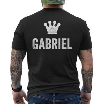 Gabriel The King Crown & Name Called Gabriel Men's T-shirt Back Print - Seseable