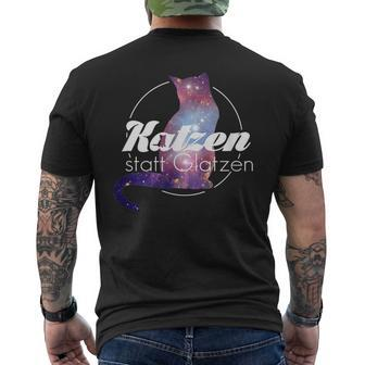 Galaktisches Katzen Kurzärmliges Herren-T-Kurzärmliges Herren-T-Shirt mit Spruch, Raumfahrer Katze Tee - Seseable