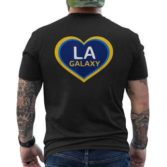 Galaxy Soccer Colors Navy And Gold Los Angeles Heart Men's T-shirt Back Print - Monsterry
