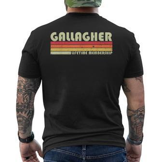 Gallagher Surname Retro Vintage 90S Birthday Reunion Men's T-shirt Back Print - Monsterry