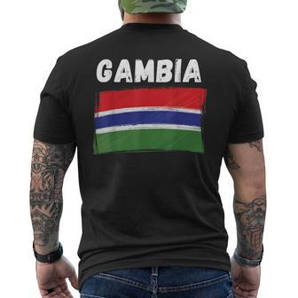 Gambia Flag Holiday Vintage Grunge Gambian Flag Men's T-shirt Back Print - Monsterry CA