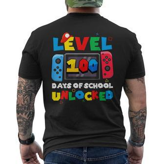 Game Controller Level 100 Days Of School Unlocked Boys Men's T-shirt Back Print | Mazezy AU