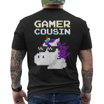 Gamer Cousin Einhorn Pixel Geschenk Multiplayer Nerd Geek T-Shirt mit Rückendruck - Seseable
