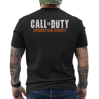 Gamer Dad Call To Duty Operation Daddy Father's Men's T-shirt Back Print - Monsterry