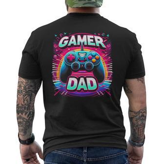 Gamer Dad Game Controller Gaming Video Game Father Day Men's T-shirt Back Print - Thegiftio