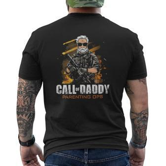 Gamer Dad Call Of Daddy Parenting Ops Gaming Father's Day Mens Back Print T-shirt | Mazezy