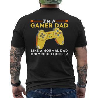 Gamer Dad Like A Normal Dad Video Game Gaming Father Men's T-shirt Back Print - Monsterry UK
