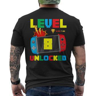 Gamer It's My 8Th Birthday Level 8 Unlocked Video Gaming Men's T-shirt Back Print - Monsterry UK