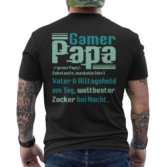 Gamer Papa Definition Gaming Pc Konsoleater Lustig Spruch T-Shirt mit Rückendruck - Geschenkecke