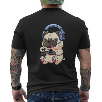 Gamer Pug Gaming Pugs Video Game Mens Back Print T-shirt - Thegiftio UK