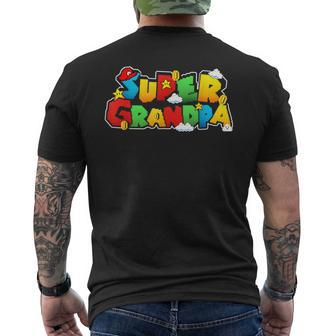 Gamer Super Grandpa Family Matching Game Super Grandpa Men's T-shirt Back Print - Monsterry