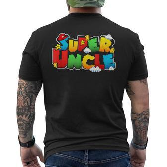Gamer Super Uncle Family Matching Game Super Uncle Superhero Men's T-shirt Back Print - Thegiftio UK