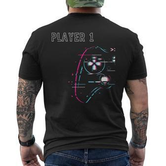 Gamer Team Player 1 Player 2 Gamer Team T-Shirt mit Rückendruck - Seseable
