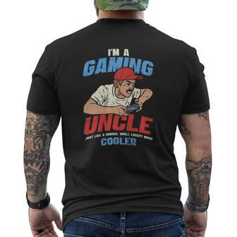 Gamer Uncle Gaming Gaming Dad Mens Back Print T-shirt | Mazezy AU