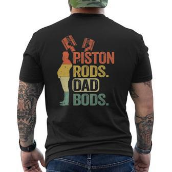 Garage Vintage Mechanic Daddy Piston Rods And Dad Bods Mens Back Print T-shirt | Mazezy