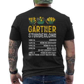 Gärtner Stundenlohn Gardening Humour Hobby Gardener T-Shirt mit Rückendruck - Seseable
