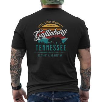 Gatlinburg Tennessee Great Smoky Mountains Bear Retro V2 Mens Back Print T-shirt - Thegiftio