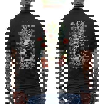 Gato Con Suculentas Y Una Calavera Estilo Retro Sin Mangas Camiseta Hombre Estampado Espalda - Regaloses