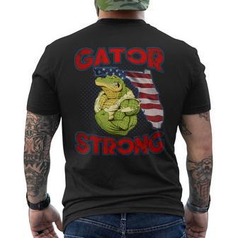 Gator Strong Florida State Gator American Flag Florida Map Men's T-shirt Back Print - Thegiftio UK