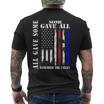 All Gave Some Some Gave All Flag Veteran Memorial Day Family Men's T-shirt Back Print - Monsterry CA