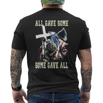 All Gave Some Some Gave All Us Flag Soldier Memorial Day Men's T-shirt Back Print - Monsterry