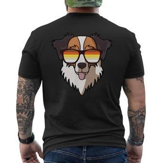 Gay Australian Shepherd Sunglasses Gay Pride Aussie Men's T-shirt Back Print - Monsterry CA
