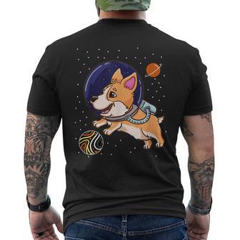 Gay Bear Corgi In Space Gay Bear Pride Flag Men's T-shirt Back Print - Monsterry CA