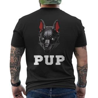 Gay Leather Lgbtq Pup Play Puppy Dog Pride Men's T-shirt Back Print - Monsterry